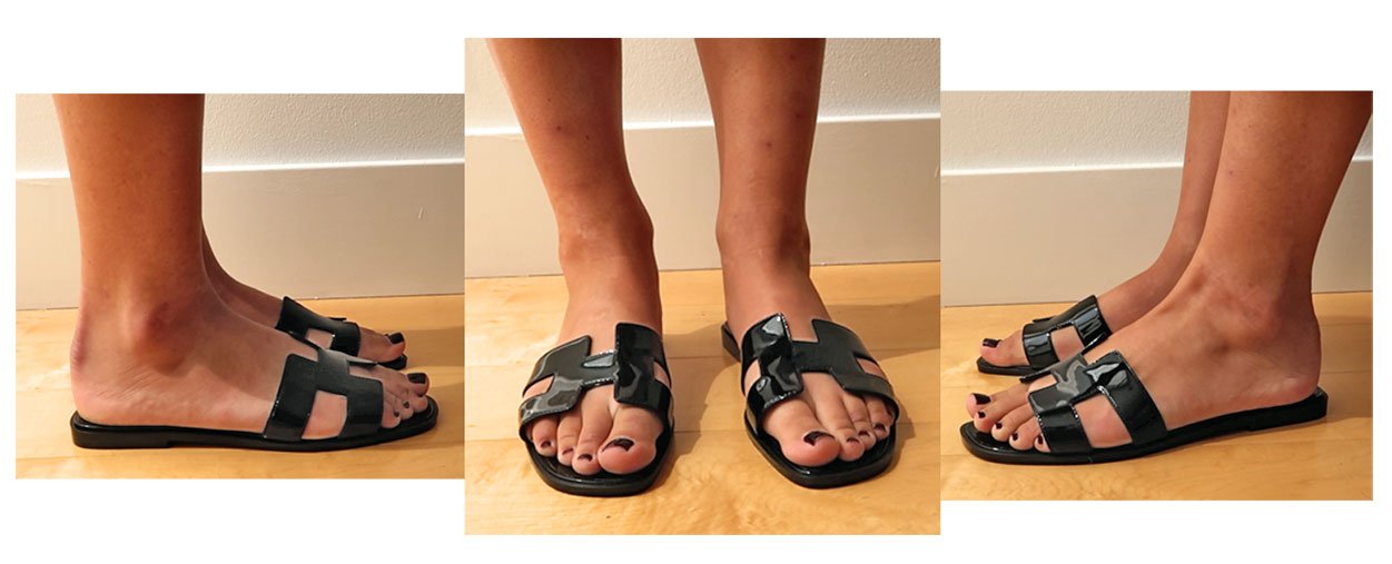 black oran hermes sandals
