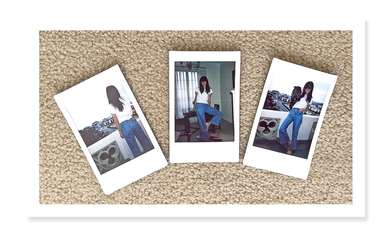 Polaroid photos of a woman in Rolla's Sailor Jeans